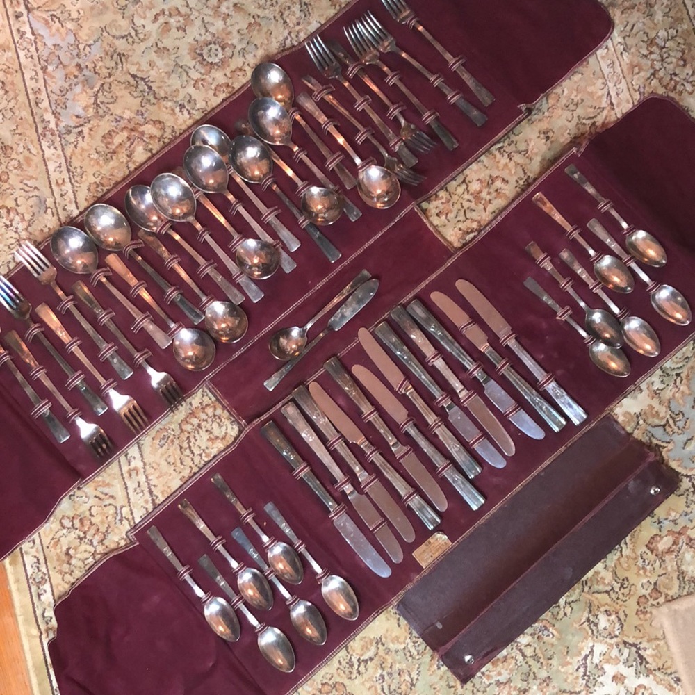 ANTIQUE Wm Rogers Mfg.Co. Original SilverPlate Flatware Fork Knife Spoon 50pcSET
